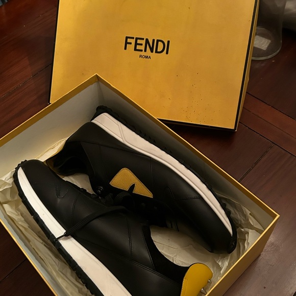 Fendi Black and Yellow Sneakers
